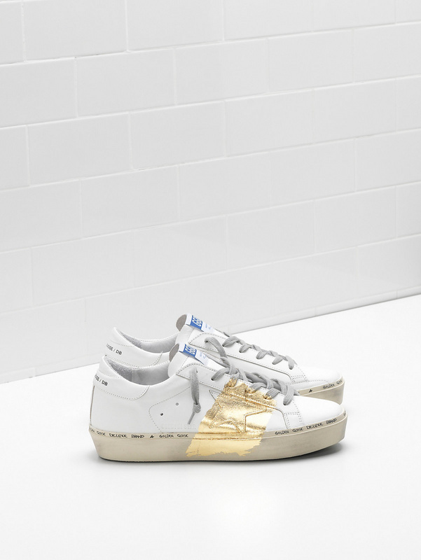golden goose HI STAR Sneakers G33WS945.A1 Upper in calf leather 24-carat gold leaf Branding h