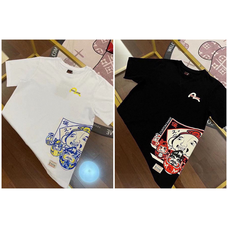 EVISU 1680）EVISU 福神 24新款 小海鷗 飛機頭 達摩 佛頭 字母 短袖 短T