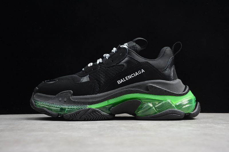 triple s 340 ECBA800616H TRIPLE S SNEAKER DADSHOE BLACK GREEN WOMAN 36 39 MAN 40 45 9228
