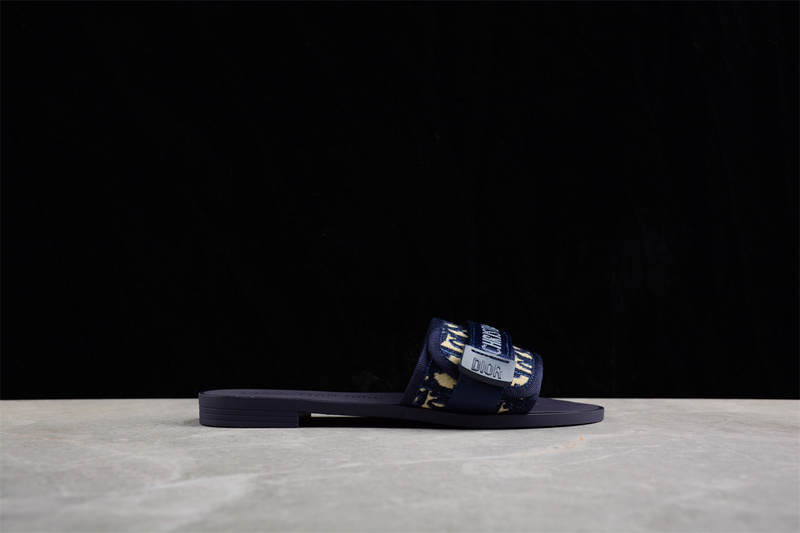 Sandal 【240】[DI﹡OR EMBROIDERED VELCRO SLIPPER BLACK∕BLUE∕BROWN]-[WOMAN︰35-40] E914