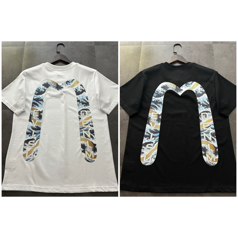 EVISU 1580）Evisu 福神 25新款 大M 海浪 字母 海鷗 短袖 短T 時尚 潮流 �