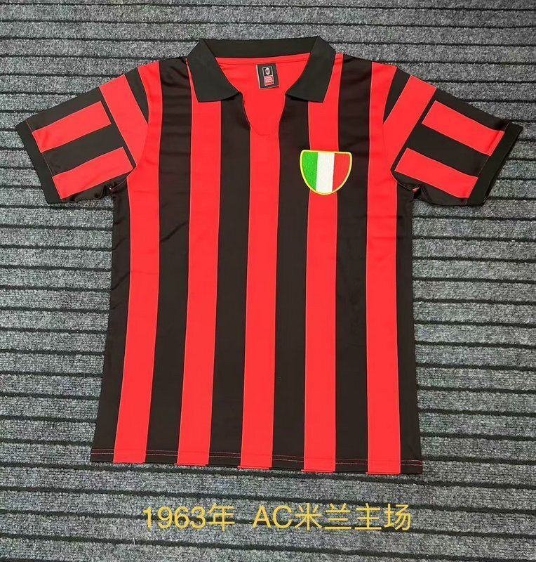 vintage AC Milan retro jerseys 1963 maglia calcio maillot football camisetas futbol4FD3