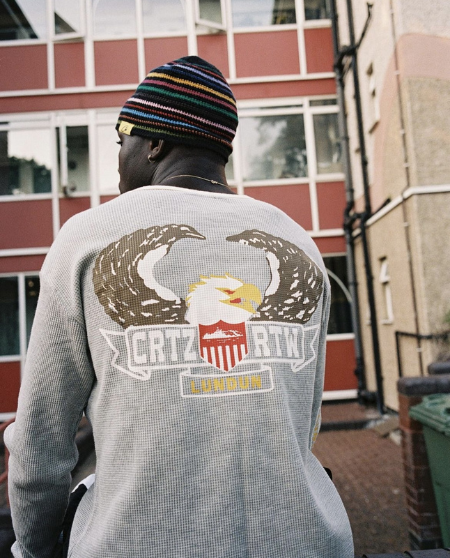 goat 135 Eagle Print Waffle Long sleeve Light Gray0FBB