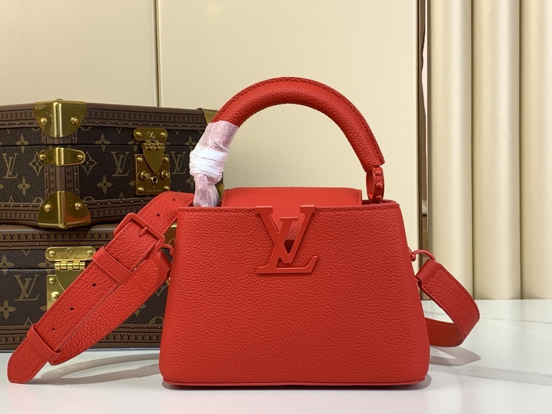 LV-Handbags M48865 m11798 Red∕Red button(341B)