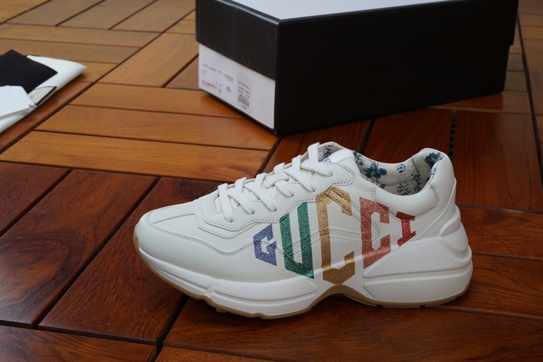 GUCCI SHOES GUCCI Women's Rhyton sneaker with Gucci 576963 (190USD)(1194)