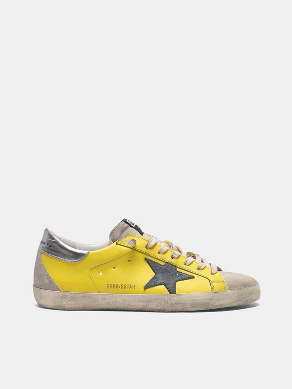 golden goose Yellow Super-Star sneakers with silver heel tab(BBB3)