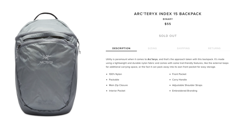 arcteryx 110 RCTERYX INDEX 15 BACKPACK LD38HH 95C4