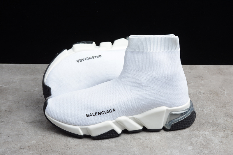 BAL-ENCIA-GA SPEED 【360】[BA-LEN-CIAGA SPEED STRETCH-KNIT MID SNEAKERS WHITE∕BLACK]-[WOMAN︰36-3