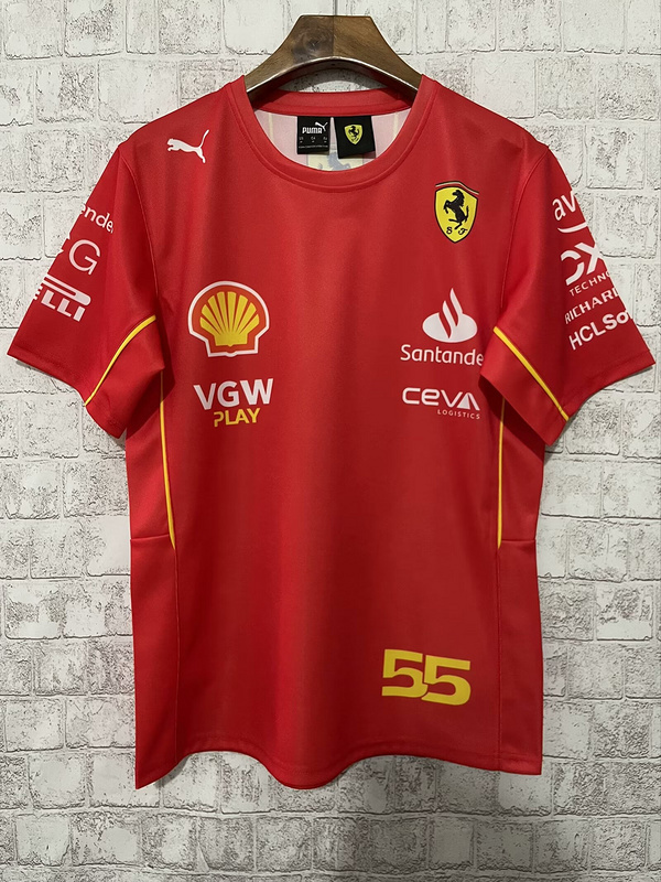 mercedes Ferrari 2024 F1 red 55 racing shirtA03C