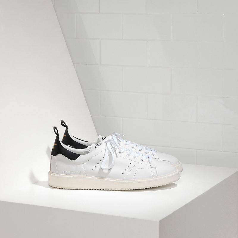 golden goose SNEAKERS STARTER IN PELLE DI VITELLO white black(E524)