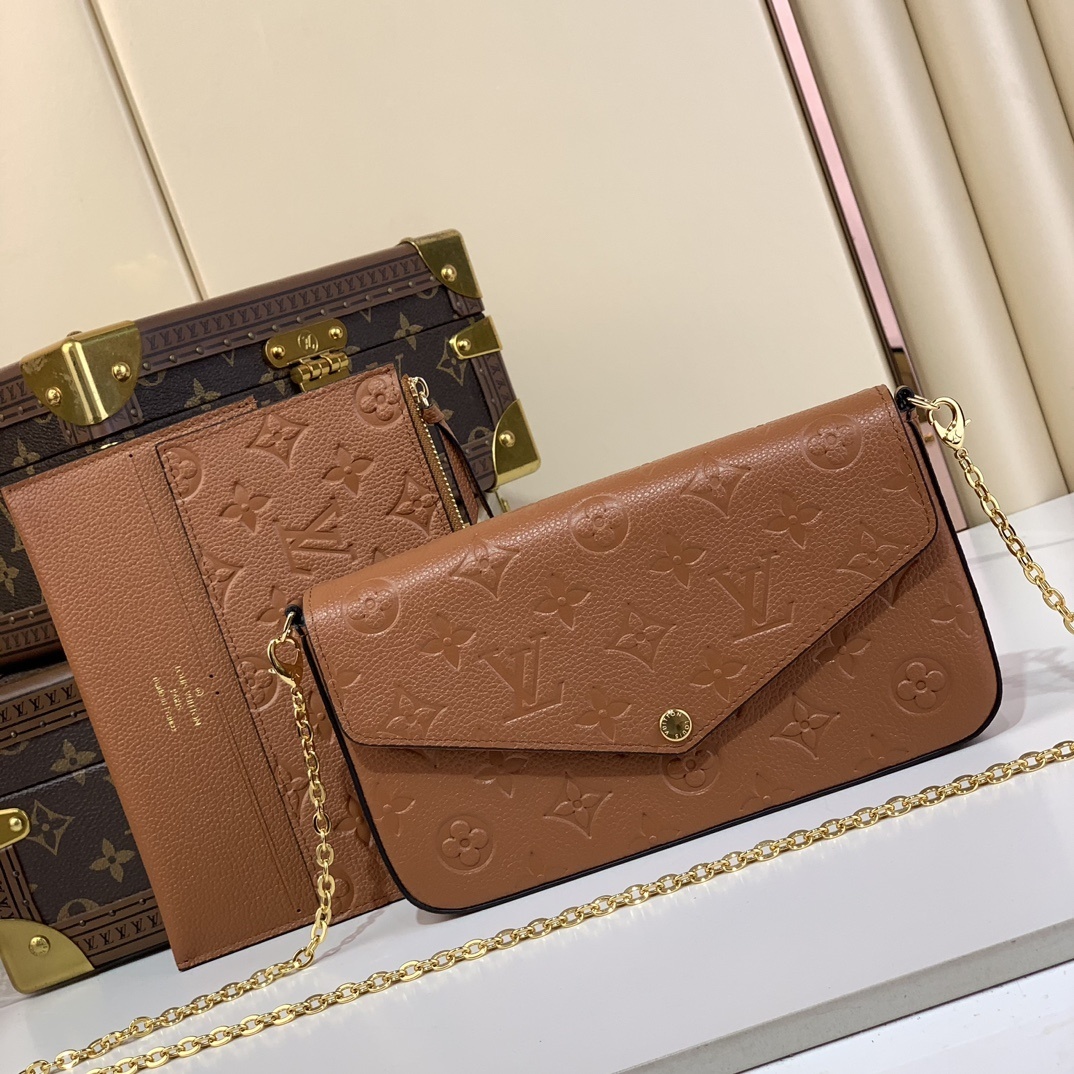 LV-Handbags M61276 12754 Brown∕embossed(26EB)