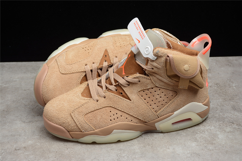 jordan 6 550 DH0690 200 TRAVIS SCOTT X AIR JORDAN 6 RETRO BRITISH KHAKI SAIL BRIGHT CRIMSON 2