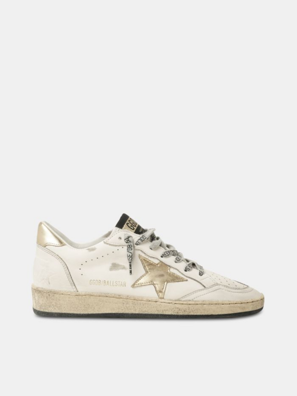 golden goose Ball Star sneakers with gold star and heel tab(B732)