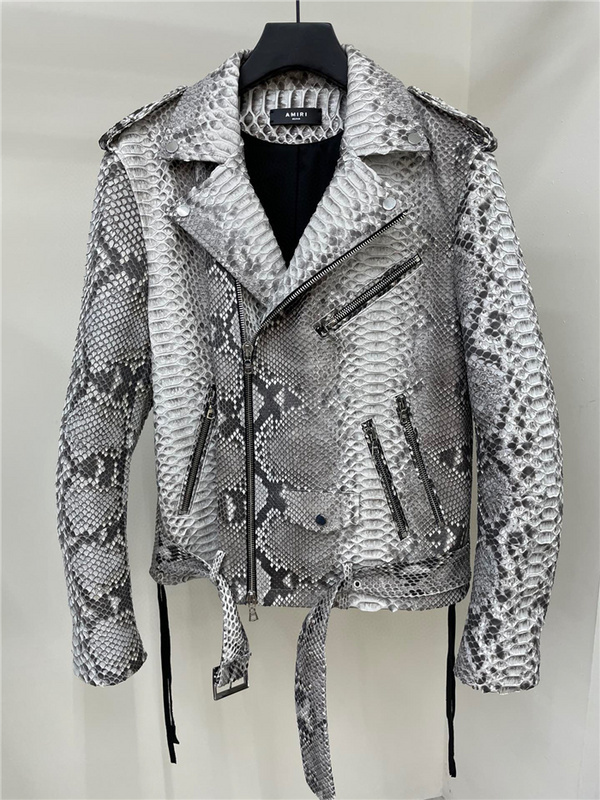 23fw A﹡iri Snakeskin Leather Jacket Top Version(5372) amiri clothes