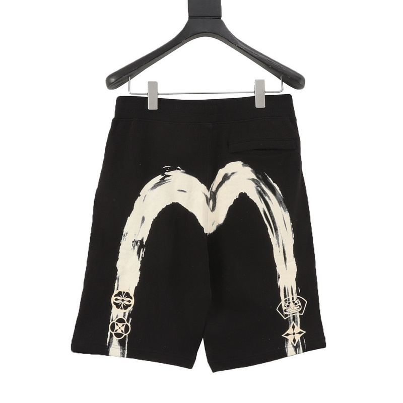 EVISU 1580）Evisu 福神 25新款 筆刷 大M 家徽 飛鏢 海鷗 短褲 棉短褲 時