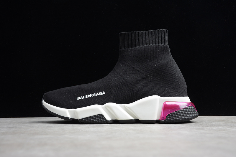 BAL-ENCIA-GA SPEED 【360】[BA-LEN-CIAGA SPEED STRETCH-KNIT MID SNEAKERS BLACK∕WHITE∕PURPLE]-[UNI