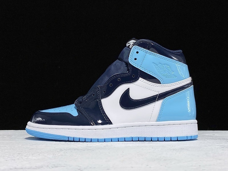 jordan 1 CD0461 401 GET AIR JORDAN 1 HIGH OG UNC PATENT LEATHER OBSIDIAN BLUE WHITE MAN 40 46