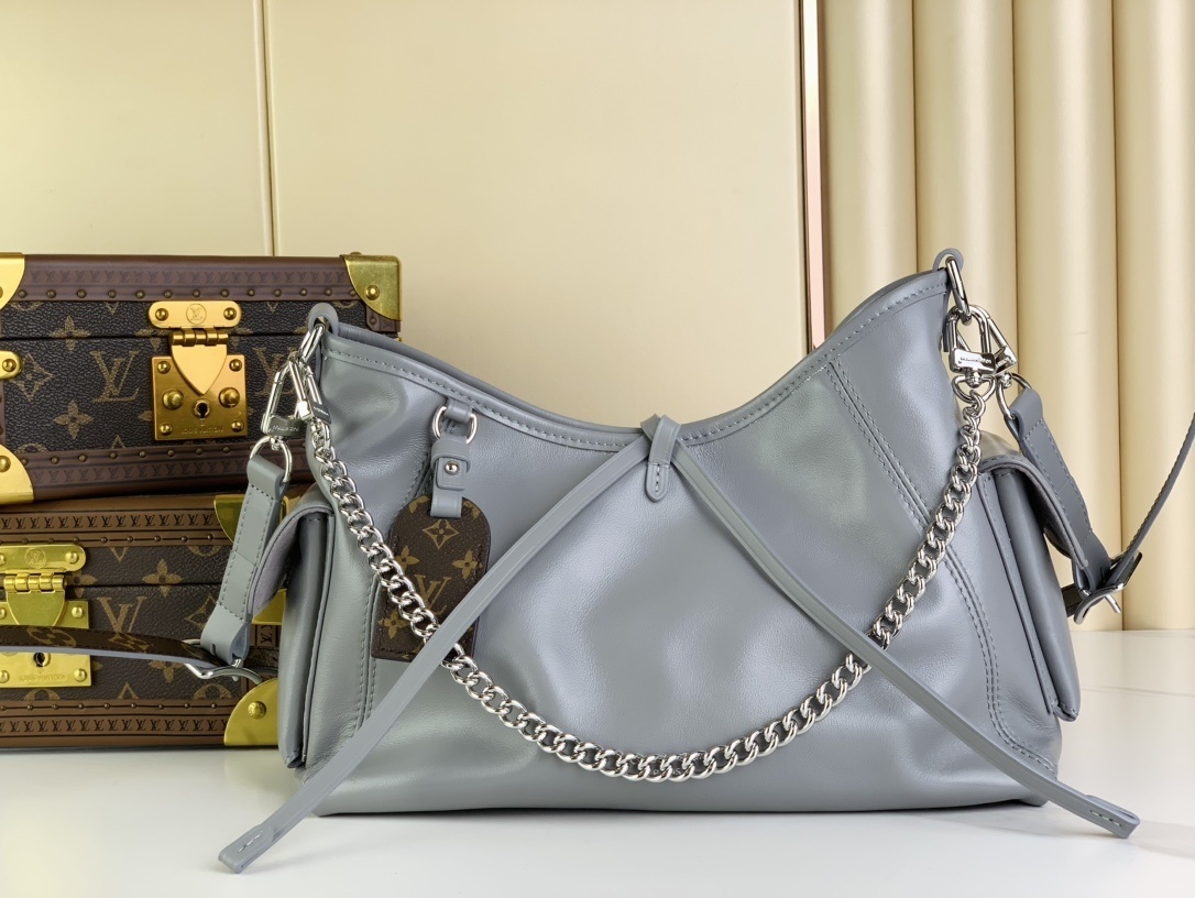 LV-Handbags M24861 M12579 grey leather(0D2C)