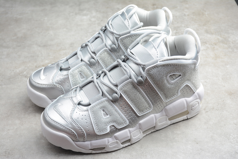 uptempo 340 917593 003 AIR MORE UPTEMPO METALLIC SILVER WHITE WHITE WOMAN 36 39 MAN 40 45 26D
