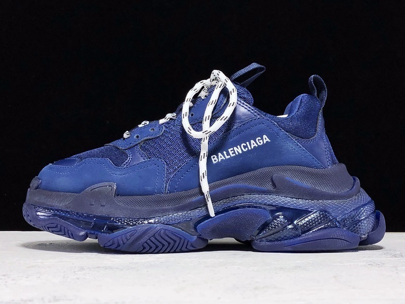 BALENCIAGA TRIPLE S [541624]-[PLUS TRIPLE-S CLEAR SOLE TRAINERS NAVY BLUE]-[UNISEX︰35-45](4D98
