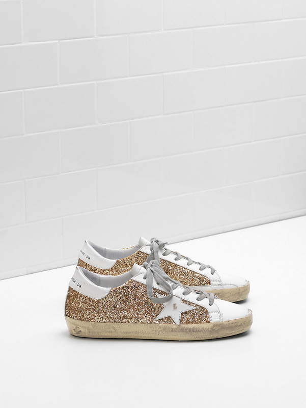 golden goose Superstar Sneakers Flag Ltd Upper In Glitter-Coated Fabric Heel Tab And Eyelets