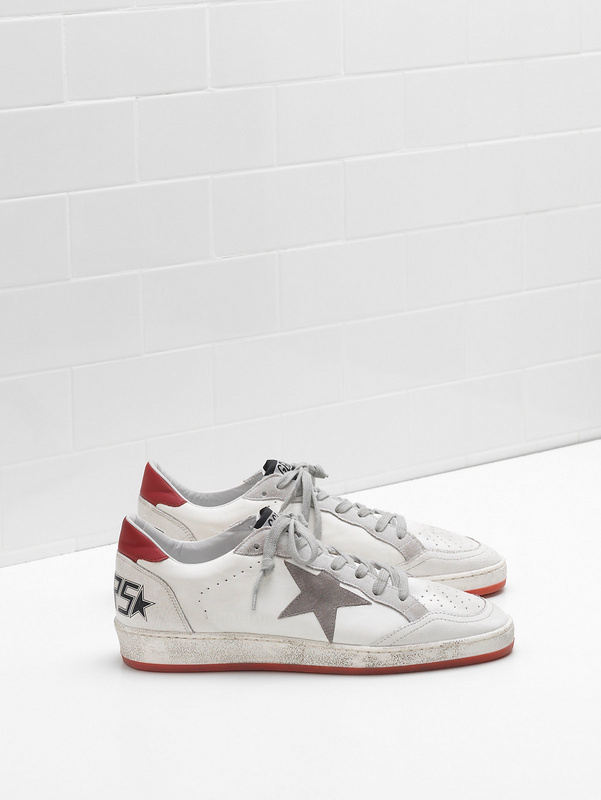 golden goose BALL STAR Sneakers G32MS592.G5 Upper in calf leather Suede star toe in pierced c