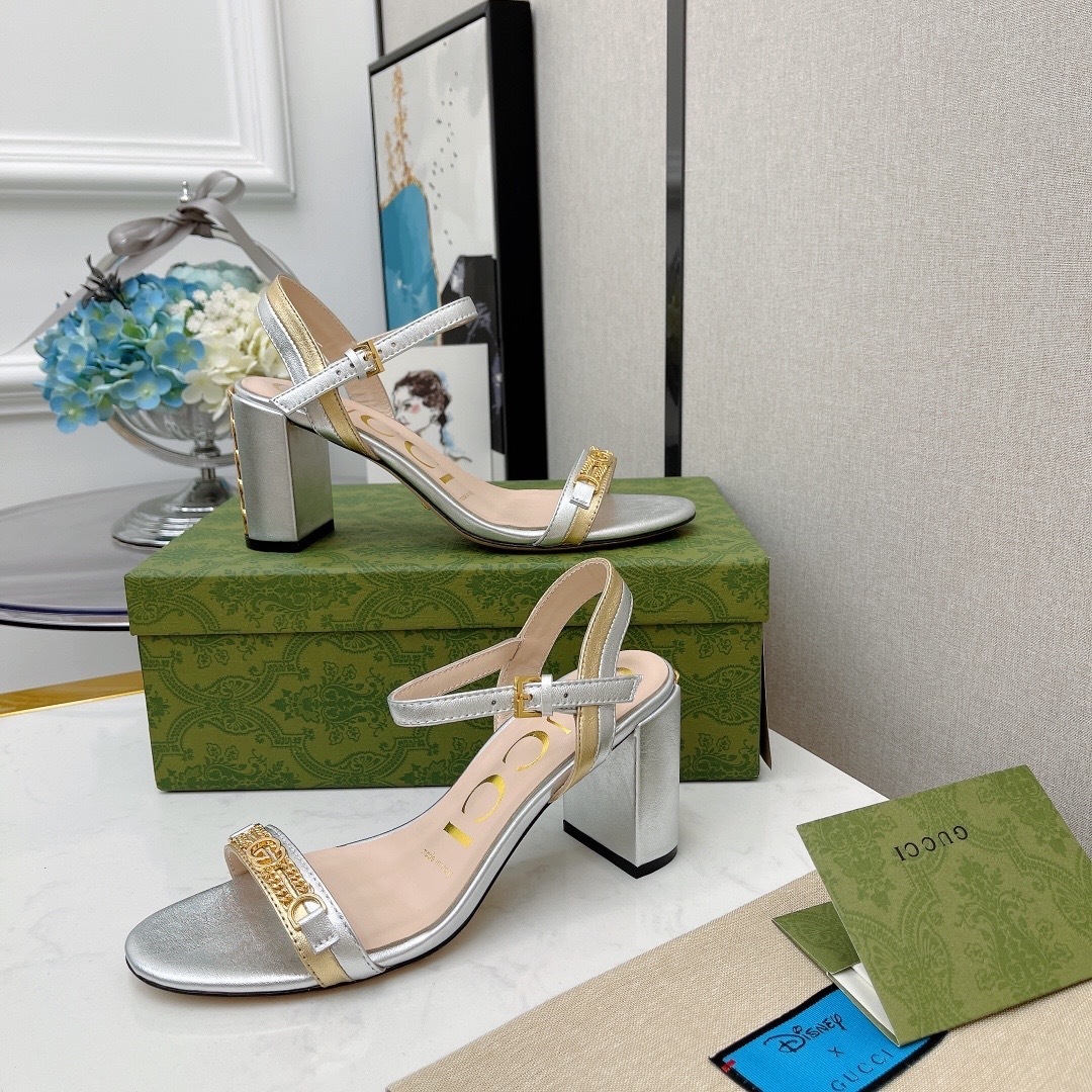 GUCCI SHOES Gucci women's sandal with chain 655408(150 usd)(2590)