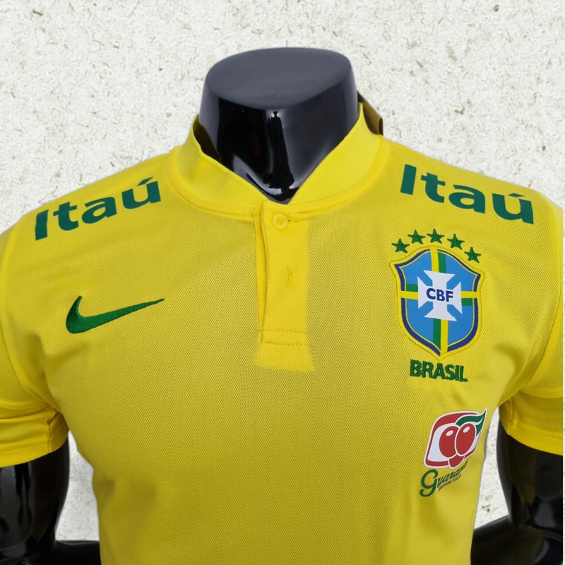 LOW NECK POLO BRAZIL YELLOW soccer jersey Camiseta de futebol mailloyupoo camisas de time
