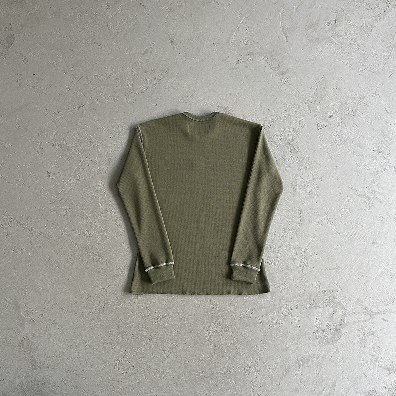 goat 135 Waffle C Stars Long Sleeve Army GreenEE82