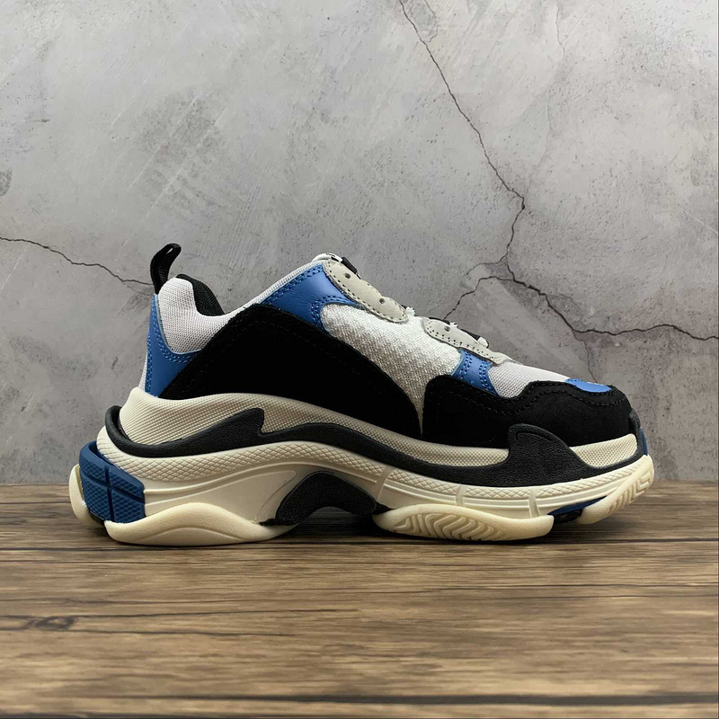 triple s 470 BA LEN CIAGA TRIPLE S SNEAKER DADSHOE BLACK LIGHT GREY BLUE BEIGE WOMAN 35 39 MA