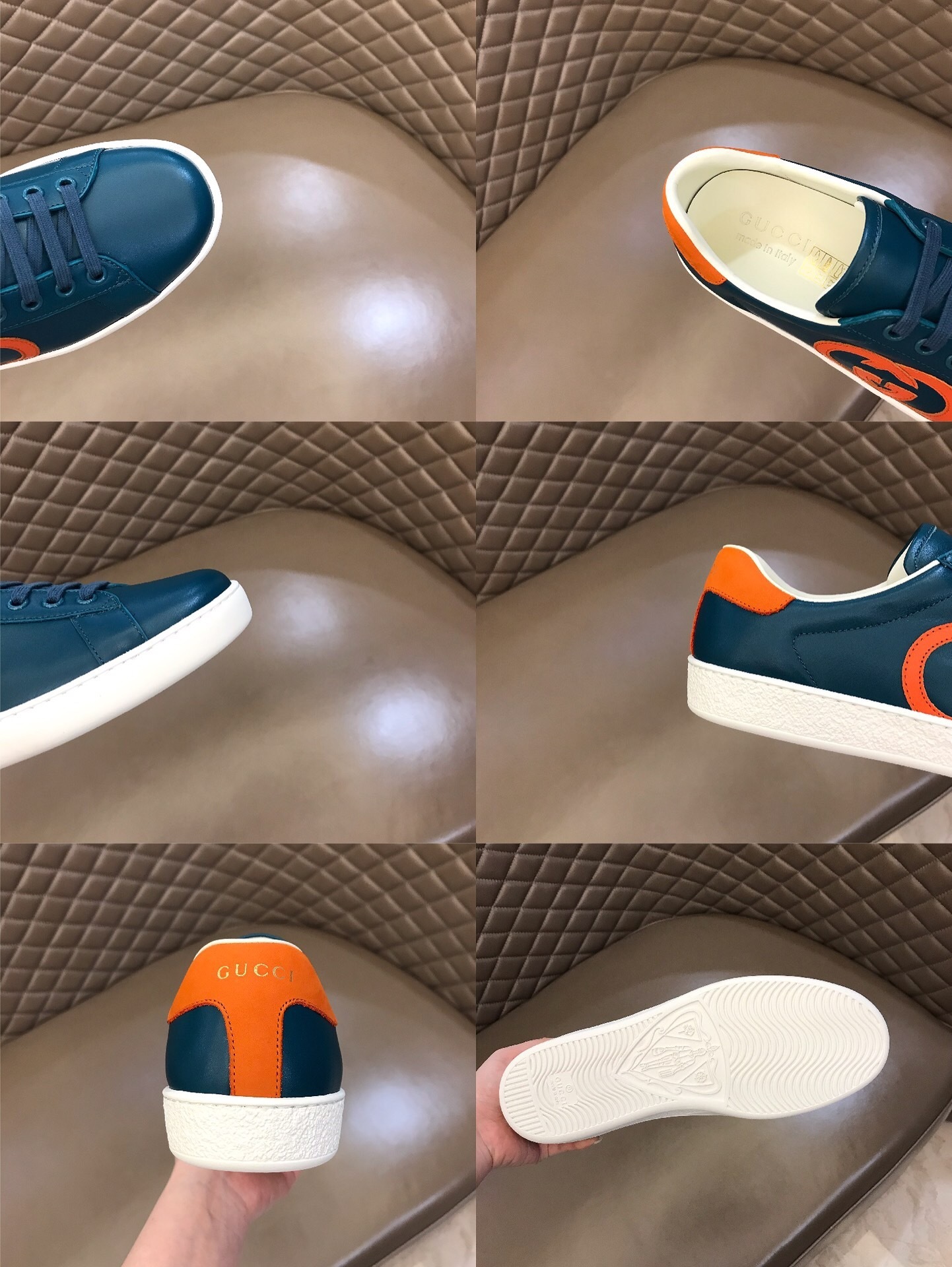 GUCCI SHOES GUCCI MEN'S ACE SNEAKER WITH INTERLOCKING G 625783( 170USD)(CE0E)