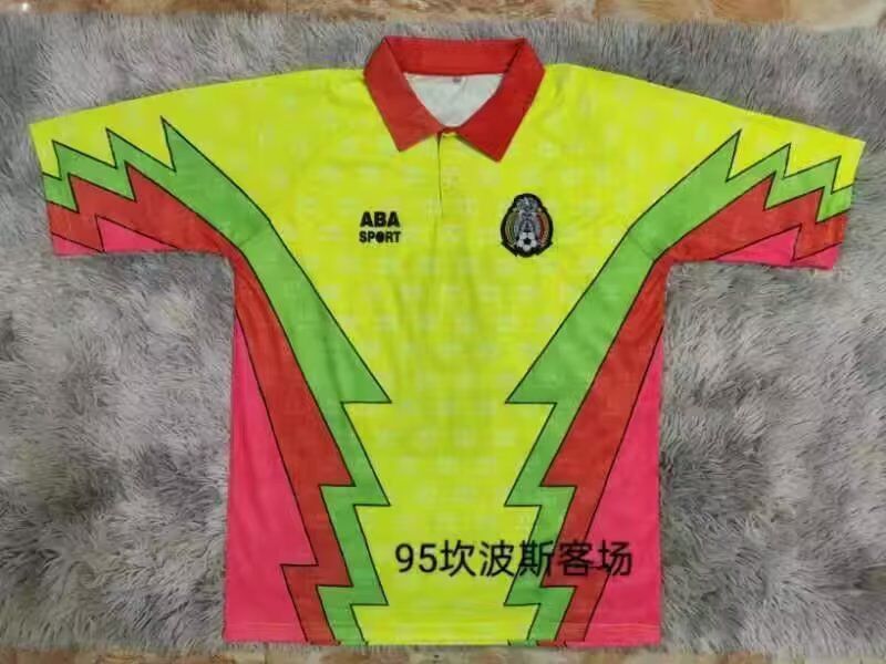 vintage Mexico retro GK soccer jersey 1995 maglia calcio maillot football camisetas fut