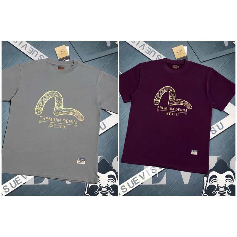 EVISU 1580）EVISU 福神 25新款 1991 字母 海鷗m 短袖 短T 潮流 時尚 nE294