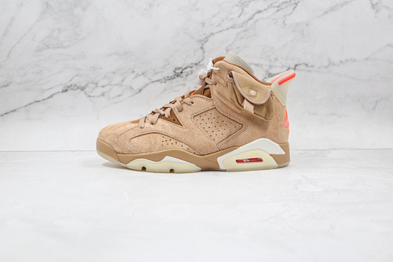 jordan 6 680 DH0690 200 TRAVIS SCOTT X AIR JORDAN 6 RETRO BRITISH KHAKI SAIL BRIGHT CRIMSON 4
