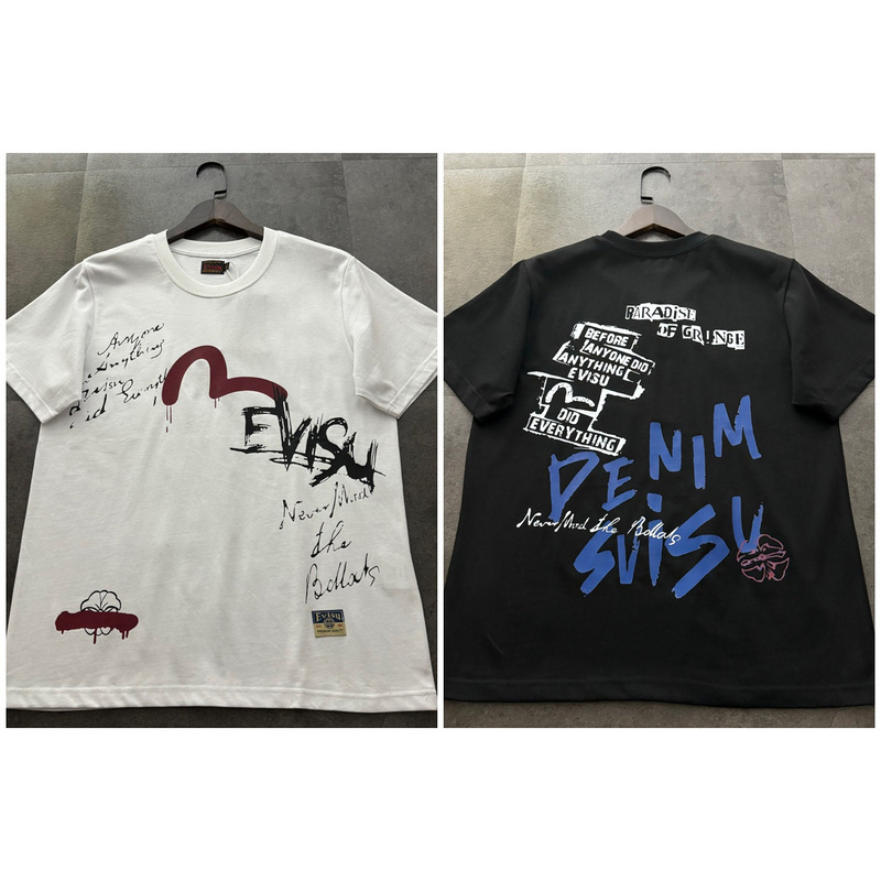 EVISU 1580）EVISU 福神 25新款 塗鴉 海鷗 家徽 字母 短袖 短T 時尚 潮流