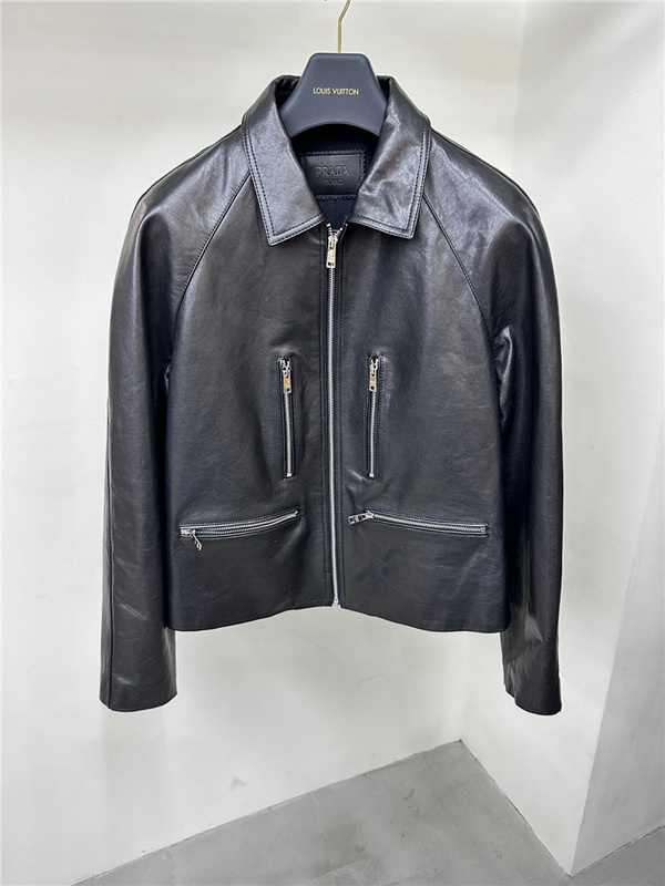 prada 2023fw P ADA Real Leather Jacket Top VersionDECD