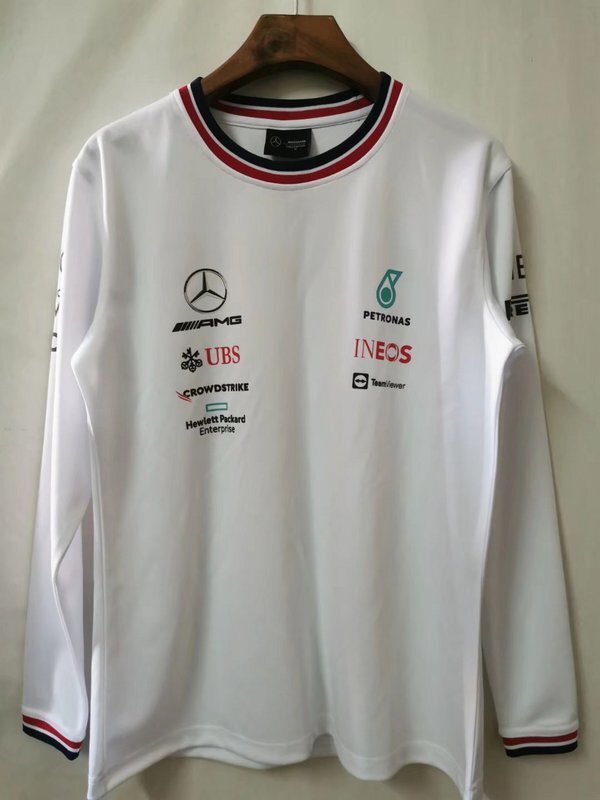 mercedes Mercedes Benz 2022 F1 white long sleeves T shirt2572