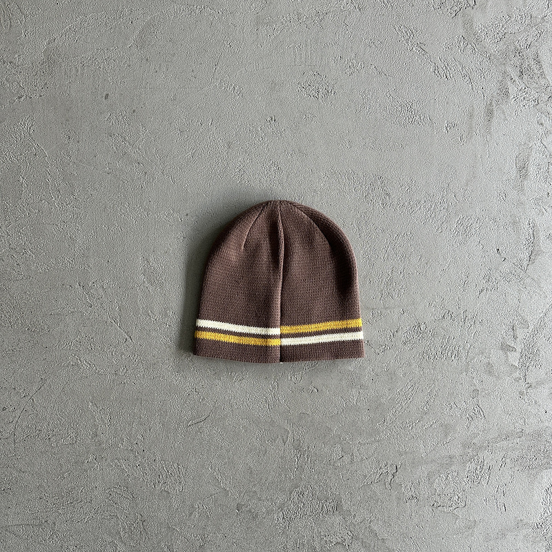 goat 55 knit stripe beanie brown62A2