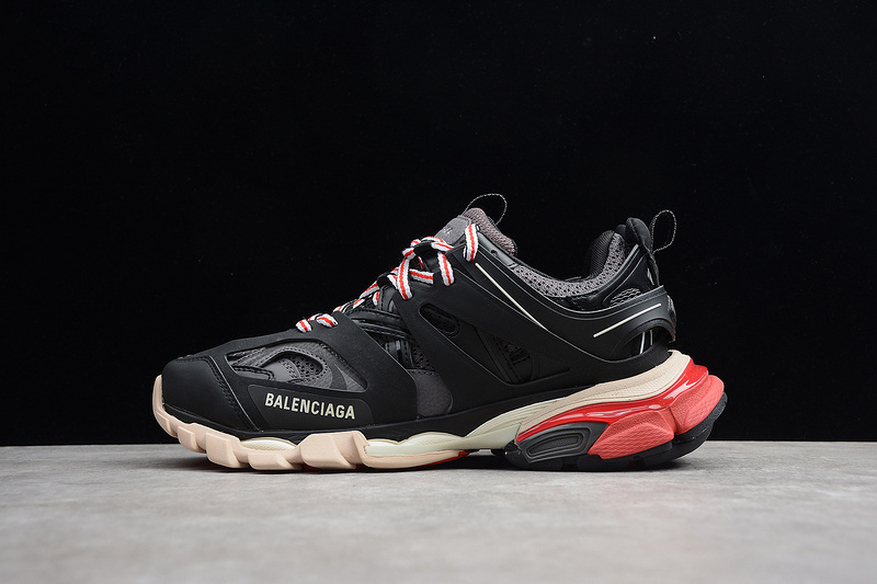 BALENCIAGA TRACK [ECBA8004281]-[3.0 TRIPLE S SNEAKER GOMMA MAILLE BLACK∕RED]-[UNISEX︰36-45]-[2