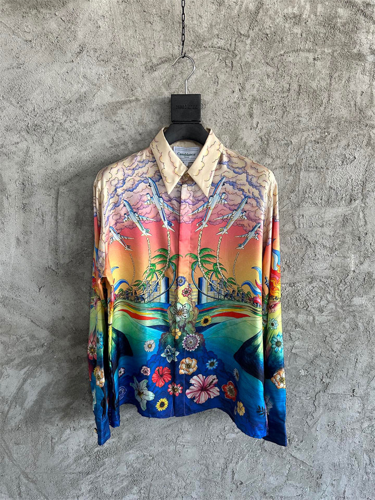 CASABLANCA Clothes 2024SS CASABLANCA Silk Shirt Top Version $170(9E9F)