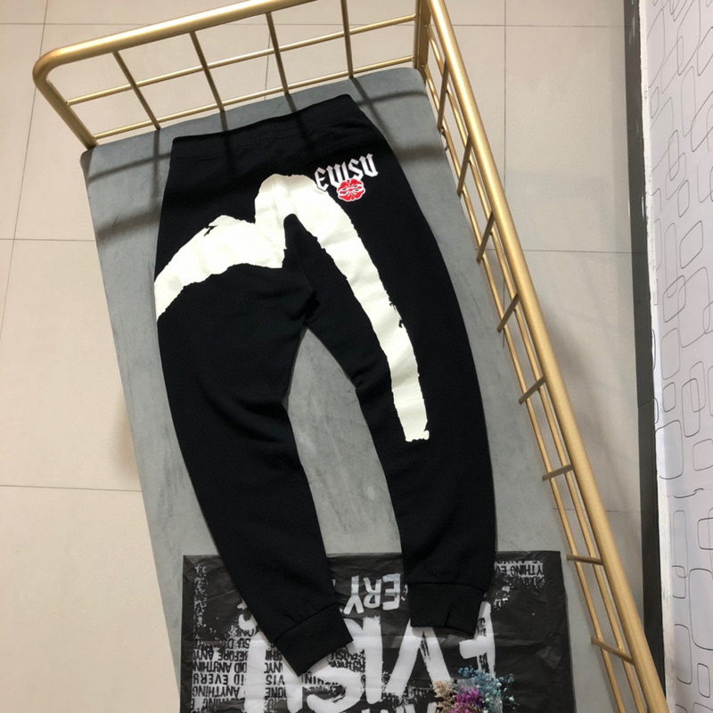 EVISU 1680）EVISU 福神 24新款 筆刷大M 刺繡 字母 家徽 長褲 棉褲 時尚