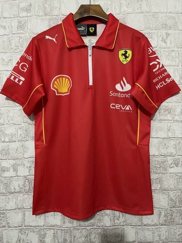 mercedes Ferrari 2024 red polo shirt1C7C