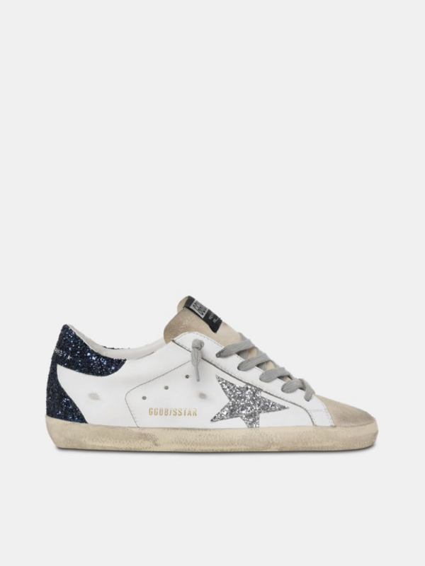 golden goose Super-Star sneakers with glittery heel tab and star(8CB7)