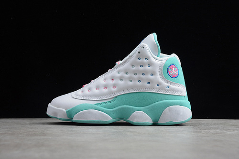 【400】[439358-100]-[AIR JORDAN 13 GS WHITE∕SOAR∕AURORA-GREEN-DIGITA]-[WOMAN︰36-4aj 13