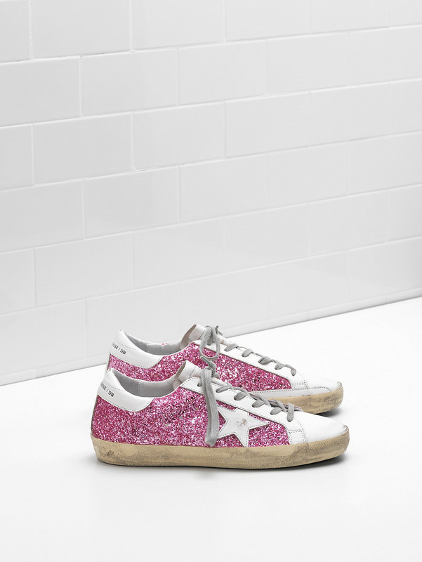 golden goose Superstar Sneakers Flag Ltd Upper In Glitter-Coated Fabric Heel Tab And Eyelets