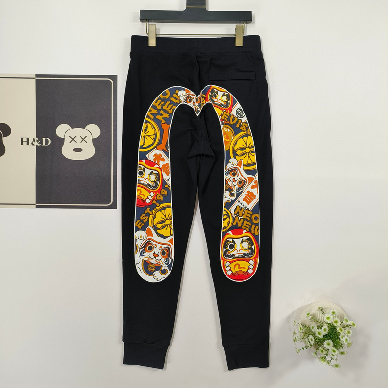EVISU 1680）EVISU 福神 24新款 大M 招財貓 不倒翁 長褲 棉褲 時尚 潮流