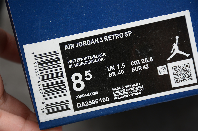 jordan 3 280 DA3595 100 FRAGMENT DESIGN X AIR JORDAN 3 RETRO SP WHITE BLACK WHITE U... 6411