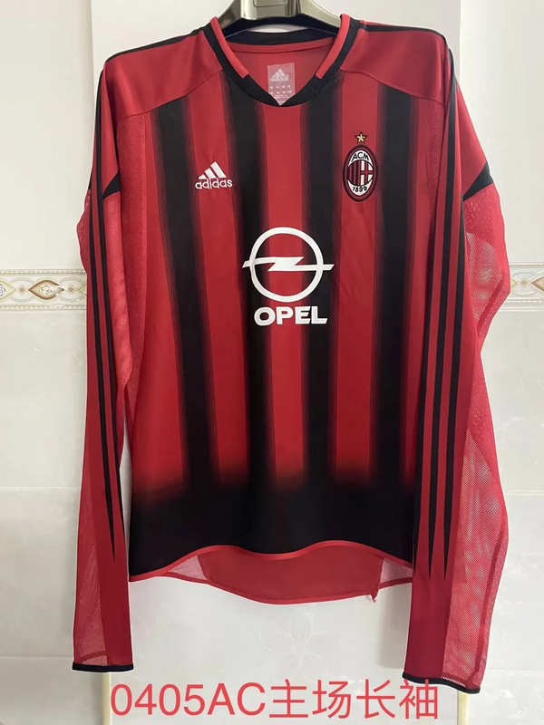 retro jersey ac milan LS Retro soccer jersey 2004 05 maglia calcio maillot football cam