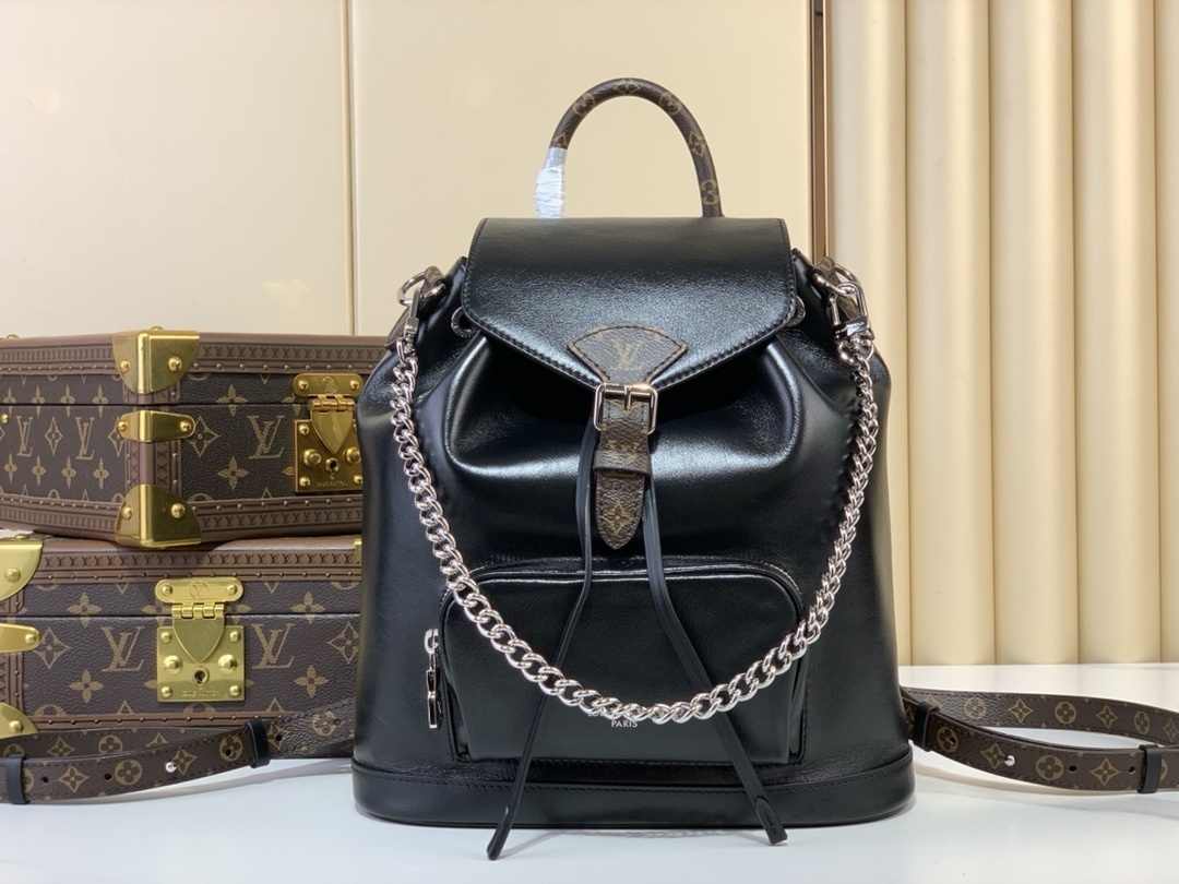 LV-Handbags M12587 black leather(8E35)