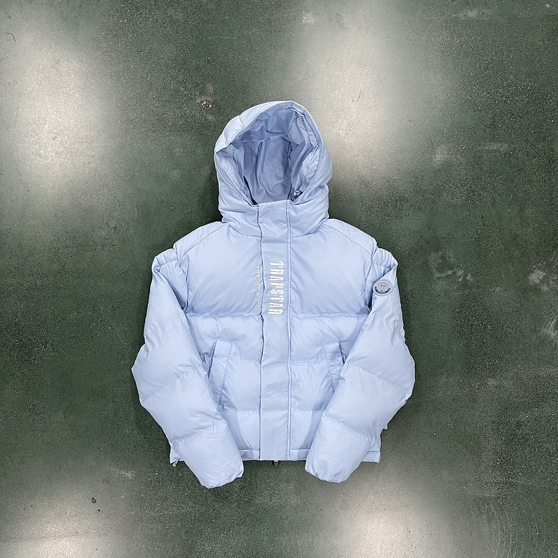 trapstar 419 DECODED HOODED PUFFER 2.0 JACKET ICE BLUE 761F